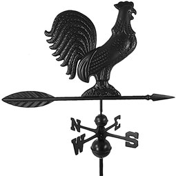Dalvento, LLC - DV204 - 36"L x 18"W x 41"H Large Traditional Rooster Weathervane Directional w/Globes