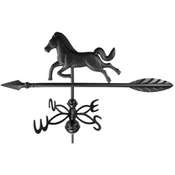 Dalvento, LLC - DV401 - 12"L x 6"W x 32"H Small Dalvento Horse Weathervane Directional w/Globes