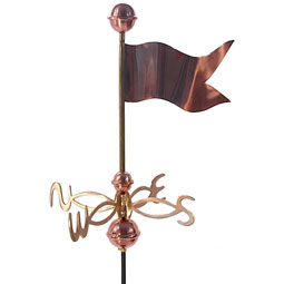 Dalvento, LLC - DV405 - 14"L x 6"W x 20"H Small Dalvento Banner Weathervane Directional w/Globes