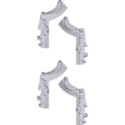 Ekena Millwork - PML07X11HI-LR-CASE-2 - Endurathane Hillsborough Panel Moulding Corner, 7"W x 11"H x 3/4"P, Two Left & Two RightFactory Primed