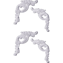 Ekena Millwork - PML16X18TI-LR-CASE-2 - Endurathane Tirana Panel Moulding Corner, 17 1/2"W x 18 1/8"H x 1 1/4"P, Two Left & Two RightFactory Primed