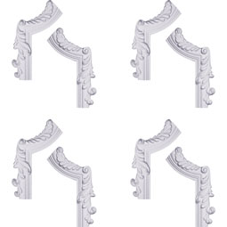 Ekena Millwork - PML07X11HI-LR-CASE-4 - Endurathane Hillsborough Panel Moulding Corner, 7"W x 11"H x 3/4"P, Four Left & Four RightFactory Primed