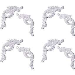 Ekena Millwork - PML16X18TI-LR-CASE-4 - Endurathane Tirana Panel Moulding Corner, 17 1/2"W x 18 1/8"H x 1 1/4"P, Four Left & Four RightFactory Primed