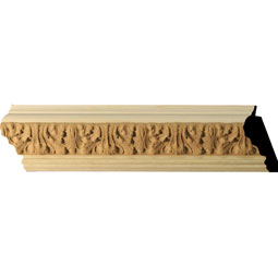 S&S Custom Wood Moldings - PMLC03X01AC - 2 3/4"H x 7/8"P x 96"L Acanthus Leaf CompoDecor Hardwood Panel Moulding, Poplar & Composite