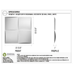 Ekena Millwork - WPSM - 19 5/8"W x 19 5/8"H Smith EnduraWall Decorative 3D Wall Panel