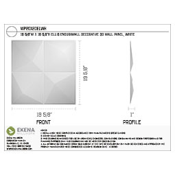 Ekena Millwork - WPEL - 19 5/8"W x 19 5/8"H Ellis EnduraWall Decorative 3D Wall Panel