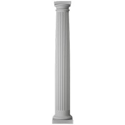 CW Ohio Inc. - ESATFSA - Endura-Stone™ Fluted Column, Round Shaft (FRP) w/True Entasis Taper, Smooth Finish - Ready to be Painted