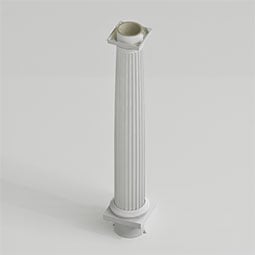 CW Ohio Inc. - ESATFSA - Endura-Stone™ Fluted Column, Round Shaft (FRP) w/True Entasis Taper, Smooth Finish - Ready to be Painted