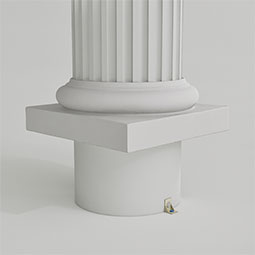 CW Ohio Inc. - ESATFSA - Endura-Stone™ Fluted Column, Round Shaft (FRP) w/True Entasis Taper, Smooth Finish - Ready to be Painted