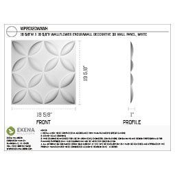 Ekena Millwork - WPWA - 19 5/8"W x 19 5/8"H Wallflower EnduraWall Decorative 3D Wall Panel