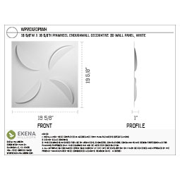 Ekena Millwork - WPPI - 19 5/8"W x 19 5/8"H Pinwheel EnduraWall Decorative 3D Wall Panel