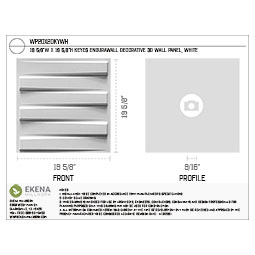 Ekena Millwork - WPKY - 19 5/8"W x 19 5/8"H Keyes EnduraWall Decorative 3D Wall Panel