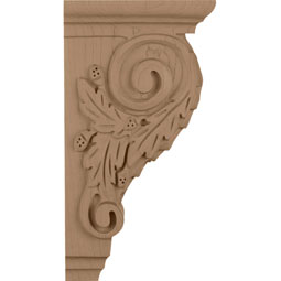  - COROL2 - AmeriCraft Medium Oakleaf Corbel, 4 3/4"W x 5 1/4"D x 9 1/2"H