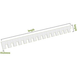 Ekena Millwork - SAMPLE-DENP04ELZ01 - 4"H x 1"P x 6"L Elizabeth Architectural Grade PVC Dentil Trim w/Backplate