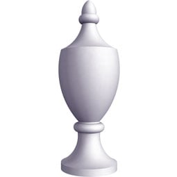 Ekena Millwork - RFINU - Endurathane Round Urn Finial, Factory Primed