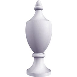 Ekena Millwork - RFINU - Endurathane Round Urn Finial, Factory Primed
