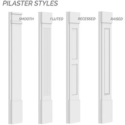 Ekena Millwork - PILPFP-2 - Flat Panel PVC Pilaster w/Standard Capital & Base (Pair)