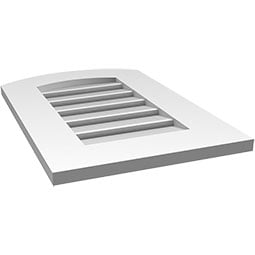 Ekena Millwork - GVPAR01 - TrueCraft Arch Top Surface Mount PVC Gable Vent Standard Frame