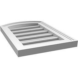 Ekena Millwork - GVPAR02 - TrueCraft Arch Top Surface Mount PVC Gable Vent Brickmould Frame