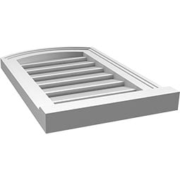 Ekena Millwork - GVPAR03 - TrueCraft Arch Top Surface Mount PVC Gable Vent Brickmould Sill Frame