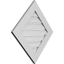 Ekena Millwork - GVPDI01 - Diamond Surface Mount PVC Gable Vent Functional Standard Frame