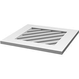 Ekena Millwork - GVPDI01 - Diamond Surface Mount PVC Gable Vent Functional Standard Frame