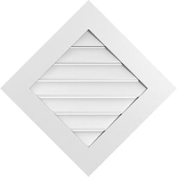 Ekena Millwork - GVPDI01 - Diamond Surface Mount PVC Gable Vent Functional Standard Frame