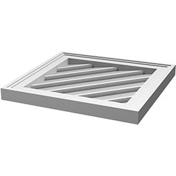 Ekena Millwork - GVPDI02 - Diamond Surface Mount PVC Gable Vent Functional Brickmould Frame