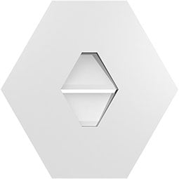 Ekena Millwork - GVPHP01 - TrueCraft Horizontal Peaked Surface Mount PVC Gable Vent Functional Standard Frame