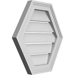 Ekena Millwork - GVPHP02 - TrueCraft Horizontal Peaked Surface Mount PVC Gable Vent Functional Brickmould Frame