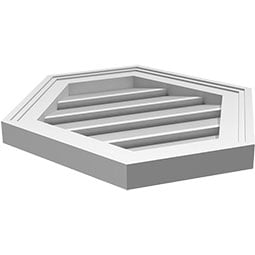 Ekena Millwork - GVPHP02 - TrueCraft Horizontal Peaked Surface Mount PVC Gable Vent Functional Brickmould Frame