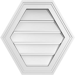 Ekena Millwork - GVPHP02 - TrueCraft Horizontal Peaked Surface Mount PVC Gable Vent Functional Brickmould Frame