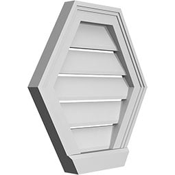 Ekena Millwork - GVPHP03 - TrueCraft Horizontal Peaked Surface Mount PVC Gable Vent Functional Brickmould Sill Frame