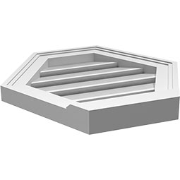 Ekena Millwork - GVPHP03 - TrueCraft Horizontal Peaked Surface Mount PVC Gable Vent Functional Brickmould Sill Frame