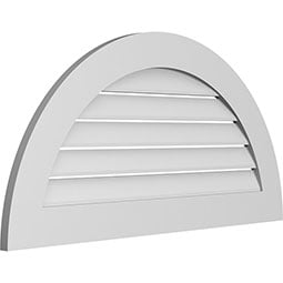Ekena Millwork - GVPHR01 - TrueCraft Half Round Surface Mount PVC Gable Vent Standard Frame