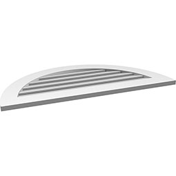 Ekena Millwork - GVPHR01 - TrueCraft Half Round Surface Mount PVC Gable Vent Standard Frame