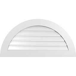 Ekena Millwork - GVPHR01 - TrueCraft Half Round Surface Mount PVC Gable Vent Standard Frame