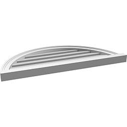 Ekena Millwork - GVPHR03 - Half Round Surface Mount PVC Gable Vent Brickmould Sill Frame