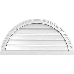Ekena Millwork - GVPHR03 - Half Round Surface Mount PVC Gable Vent Brickmould Sill Frame