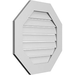 Ekena Millwork - GVPOC01 - TrueCraft Octagonal Surface Mount PVC Gable Vent Standard Frame