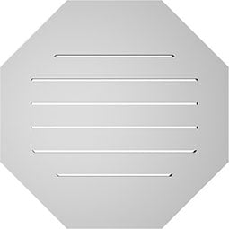 Ekena Millwork - GVPOC01 - TrueCraft Octagonal Surface Mount PVC Gable Vent Standard Frame