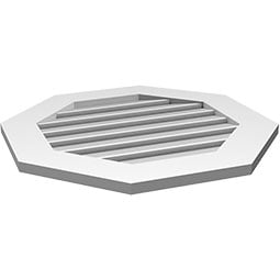 Ekena Millwork - GVPOC01 - TrueCraft Octagonal Surface Mount PVC Gable Vent Standard Frame
