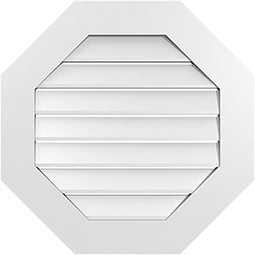 Ekena Millwork - GVPOC01 - TrueCraft Octagonal Surface Mount PVC Gable Vent Standard Frame