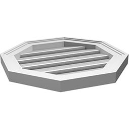 Ekena Millwork - GVPOC02 - Octagonal Surface Mount PVC Gable Vent Brickmould Frame