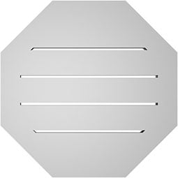 Ekena Millwork - GVPOC03 - Octagonal Surface Mount PVC Gable Vent Brickmould Sill Frame