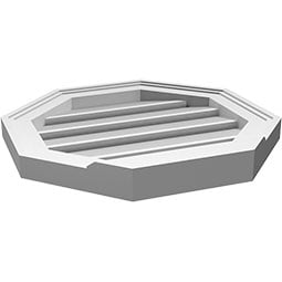 Ekena Millwork - GVPOC03 - Octagonal Surface Mount PVC Gable Vent Brickmould Sill Frame