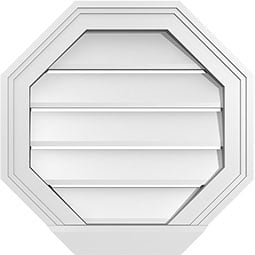 Ekena Millwork - GVPOC03 - Octagonal Surface Mount PVC Gable Vent Brickmould Sill Frame