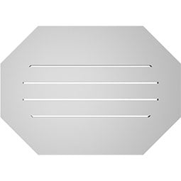 Ekena Millwork - GVPOH01 - Horizontal Elongated Octagon Surface Mount PVC Gable Vent Standard Frame