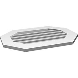 Ekena Millwork - GVPOH01 - Horizontal Elongated Octagon Surface Mount PVC Gable Vent Standard Frame