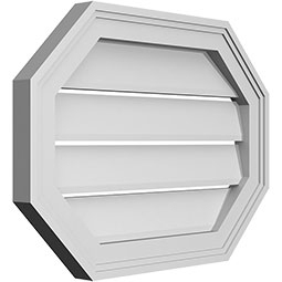 Ekena Millwork - GVPOH02 - Horizontal Elongated Octagon Surface Mount PVC Gable Vent Brickmould Frame
